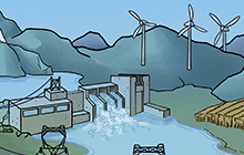 snip of hydropower poster - wind turbines