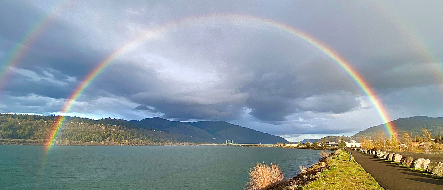 River with rainbow