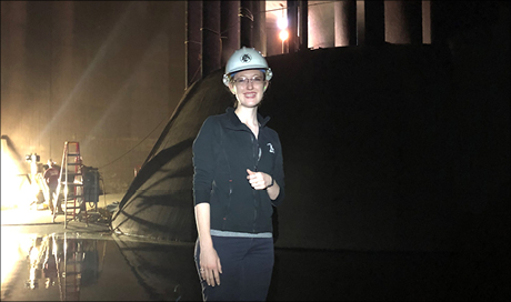 picture of Alissa Baker with hard hat on 